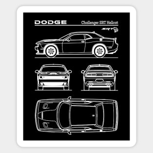 Dodge Challenger SRT Hellcat Patent White Sticker